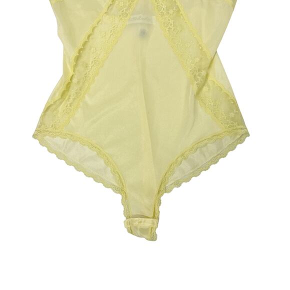 Vintage Interludes Lace Bodysuit Size Small Yellow - Picture 5 of 10